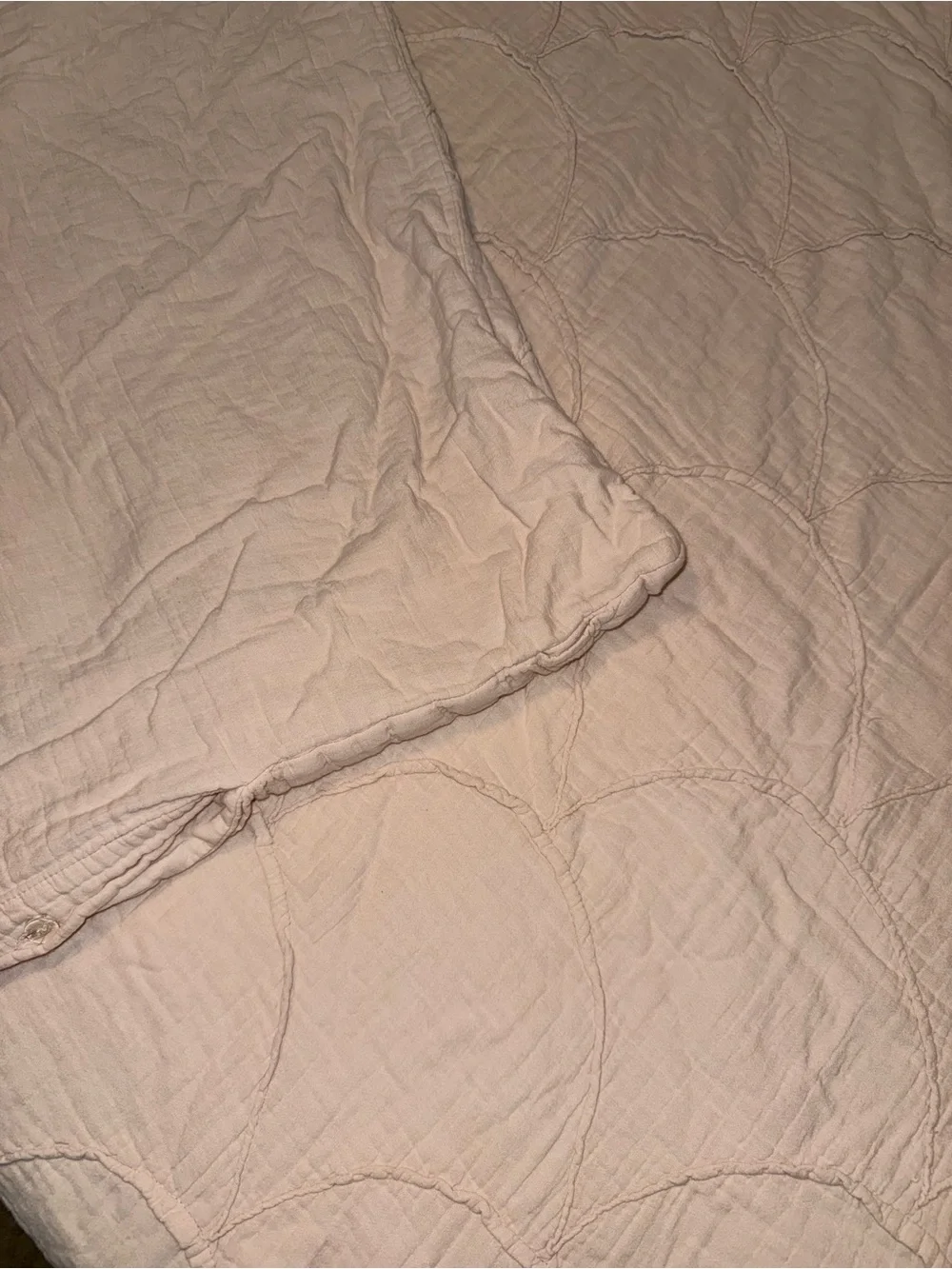 Soft Quilted Bedspread - Light Blush Pink